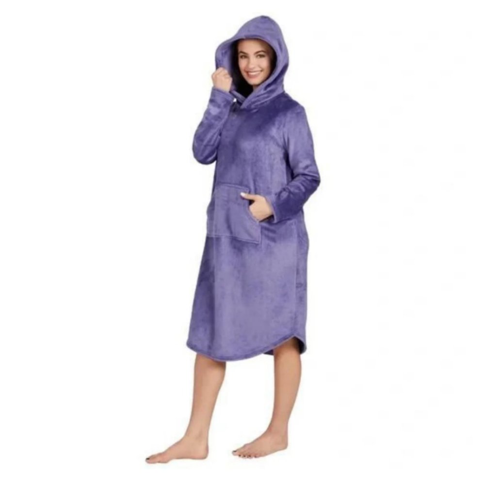 32 Degree Heat Women’s Sleepwear Minky Fleece Hoodie PJ S/M Purple